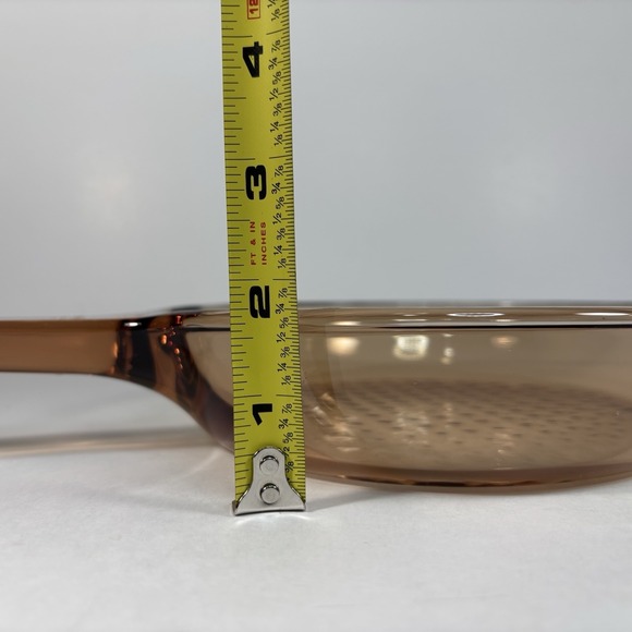 Vision Corning 7" Waffle Bottom Skillet Fry Pan Amber Glass Pyrex - Picture 7 of 7